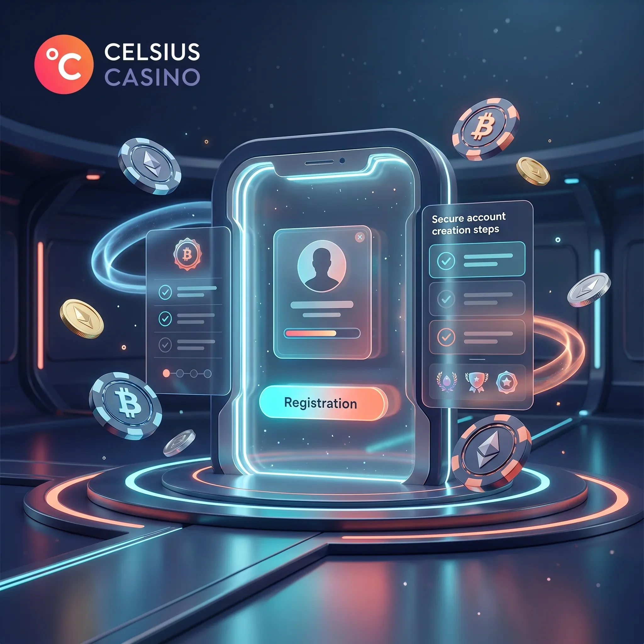 Une illustration de la création de compte Celsius Casino